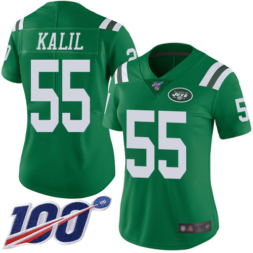 New York Jets Limited Green Women Ryan Kalil Jersey NFL Football #55 100th Season Rush Vapor Untouchable->women nfl jersey->Women Jersey
